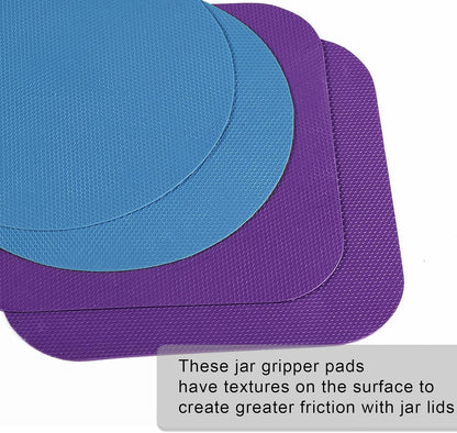LUTER 4pcs Jar Opener Gripper Pad for Seniors with Weak Hands, Rubber | Multi-function Silicone Bottle Opener Lid Cap Rubber Gripper Pads Kitchen Coasters Gadgets, Light Blue, Green