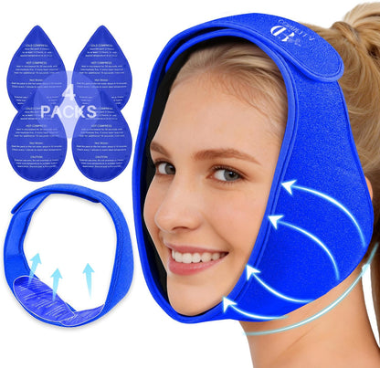 Wisdom Teeth Ice Pack Head Wrap for Pain Relief - Cold Hot Therapy for Face