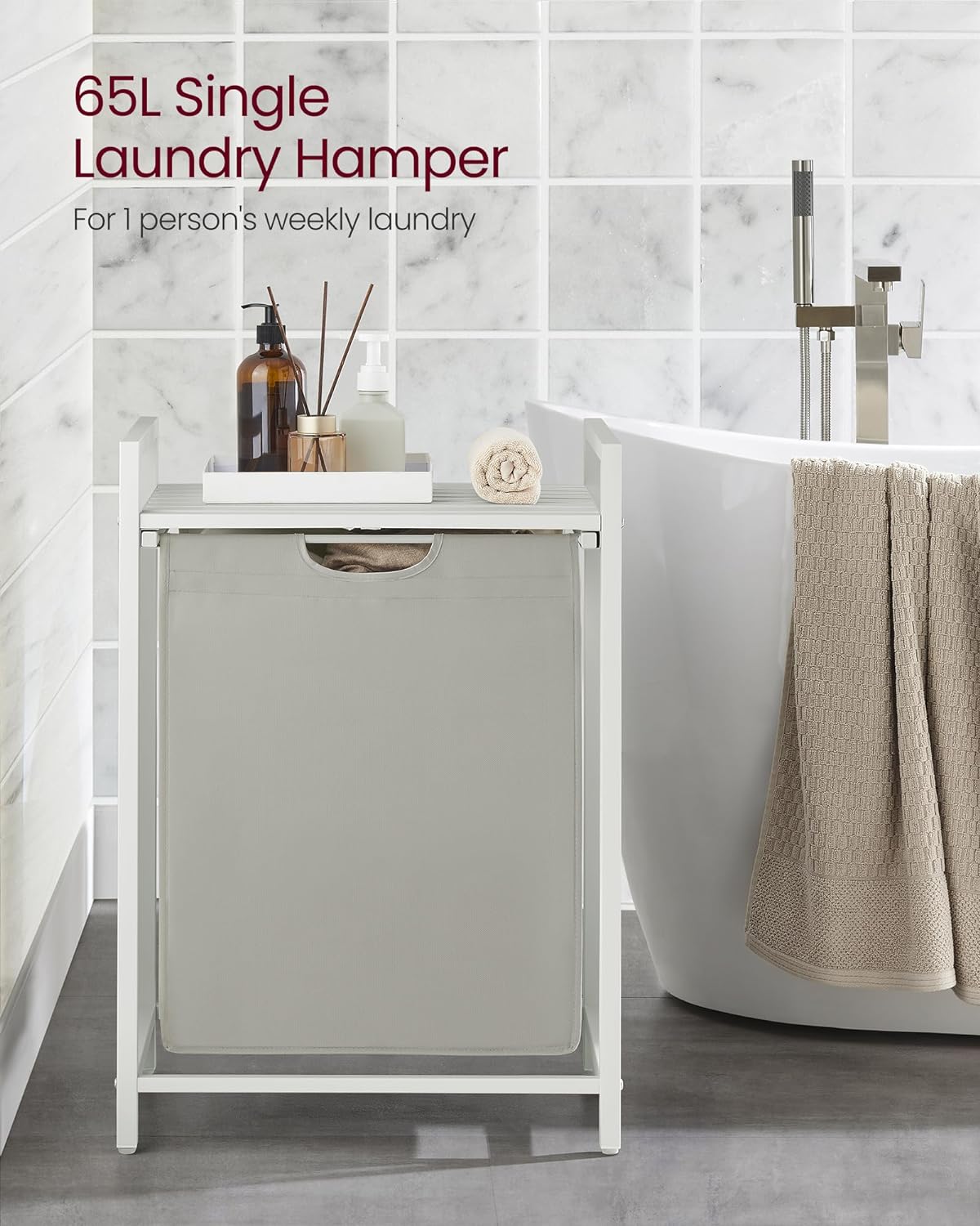 VASAGLE Laundry Hamper, Laundry Basket Sorter with 3 Pull-Out and Removable Bags, Shelf, Metal Frame, 3 x 10.6 Gallons (40 L), 36.4 x 13 x 28.4 Inches, Cappuccino Beige and Natural Beige UBLH301LH01