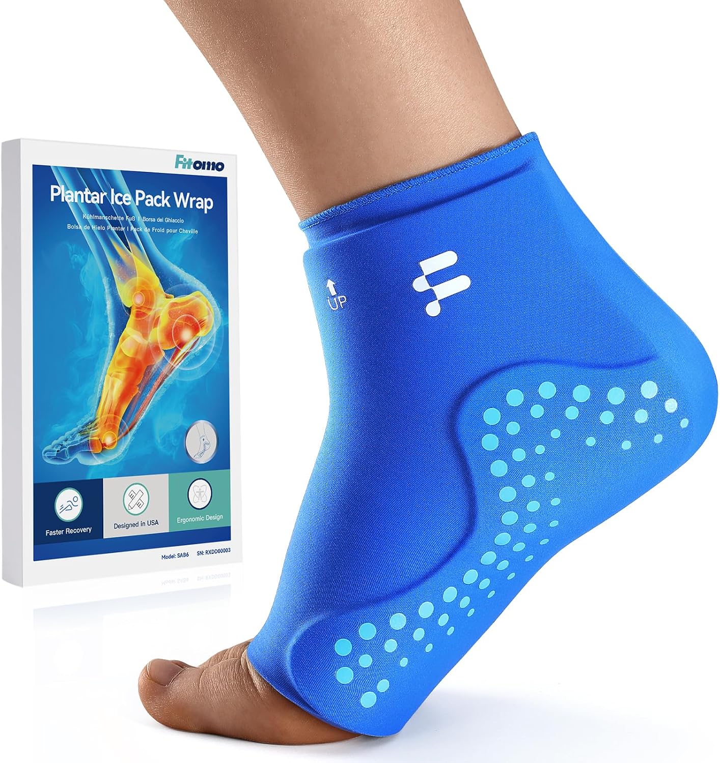 Ankle Ice Pack Wrap, Hands Free for Sprained Ankle & Swelling, XL | Extended Ankle & Foot Coverage, 30% Longer Lasting Cold, Heel& Foot Pain Relief, Hot& Cold Therapy, Plantar Fasciitis Support