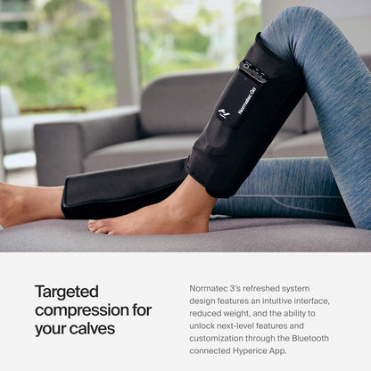 Hyperice Normatec Go Wireless Mobile Dynamic Air Compression Calf Muscles | Portable | Increase Circulation | Reduce Pain | Tension in Legs | Bluetooth Enabled | 7 Levels Customizable Pressure