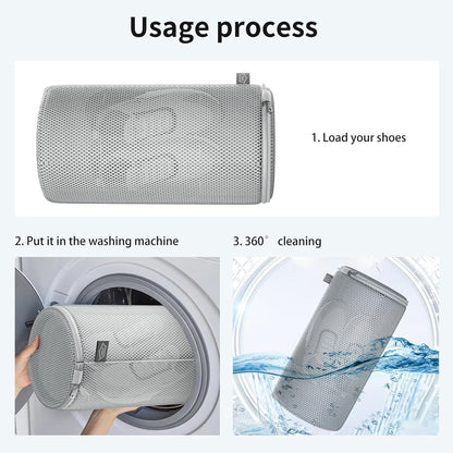 Shoe Washing Machine Bag, Laundry Bag for Sneakers, Orange, 7x15 | Bag to Wash Shoes in Washer and Dryer, for Tennis, Footwear, Trainers, Slippers, Prevent Tangling, Honeycomb Mesh