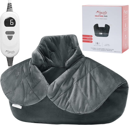 Weighted Heating Pad for Neck, Shoulder & Back Pain Relief FSA Eligible HSA | weighted heat therapy pad with fast heating for muscle relaxation, period cramps, and soothing neck, shoulder and back pain.