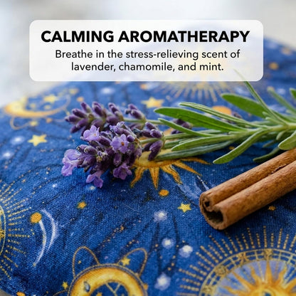Nature's Approach Basic Herb Pack Heating Pad, Indigo | 12-herb aromatherapy rice & flaxseed fill for hot or cold therapy on neck, back, shoulders & more