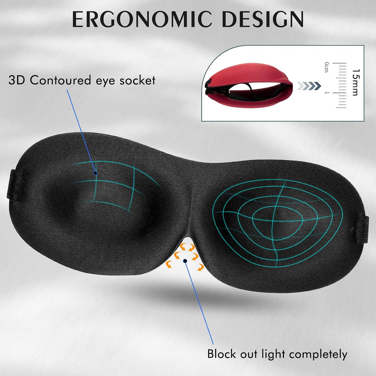 Bonuci 20 Sleep Mask for Women 3D Eye Mask, Dark Purple