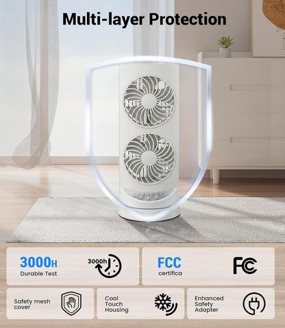 Tower Fan for Bedroom,24 ft/s Portable Desk Table Fan with Remote
