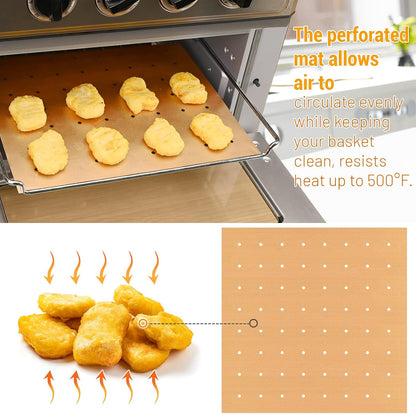WMKGG Silicone Air Fryer Liners, 2PCS Air Fryer Silicone Liners | Reusable Rectangular Non-Stick Basket Accessories for Ninja Foodi Dual DZ201/DZ401 8-10QT