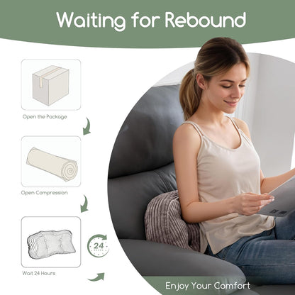 HIGOGOGO Lumbar Support Pillow for Recliner Chair/Accent Chair/Couch/Office Chair, Tufted Corduroy Back Support Cushion for Elderly, Recliner Cushions for Back Rest, Pain Relief, Reading, Dark Grey