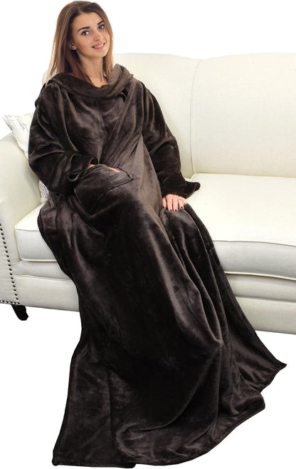 Catalonia Wearable Blanket with Sleeves for Women & Men, Fleece Wrap Throw | Cozy Sleeve Design for Hands-Free Comfort, Perfect for Reading, TV Time & Relaxing, Christmas & Birthday Gift