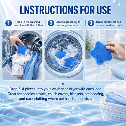 6 PCS Pet Hair Remover for Laundry, Reusable Catcher for Dog & Cat Hair, Fur, Lint & Dander, Gentle on Clothes, Suitable for Washing Machines & Dryers