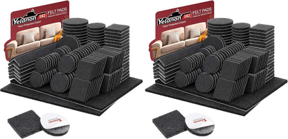 Felt Furniture Pads -182 Pcs Premium Felt Pads for Chair Legs Furniture, Floor Protectors for Hardwood Floors, Black
