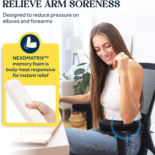 WESTERN COMFORT Thick Armrest Pads - Memory Foam Office Chair Arm Pads - Arm Rest for Desk Chair & Gaming Chair Armrest Pads - Chair Arm Covers - Elbow Support