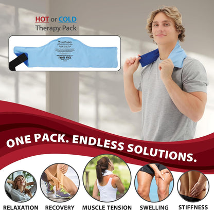 Reusable Hot & Cold Therapy Pack for Knee, Back, Shoulder & Ankle Pain (Cervical - 6 x 20 inch)