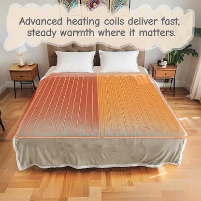Soypipo Electric Heated Throw Blanket 50"x60", Faux Fur Plush with 4 Heat Settings & 2/4/8/10H Auto Shut-Off, Overheat Protection, Machine Washable, for Office & Chair, Dark Grey