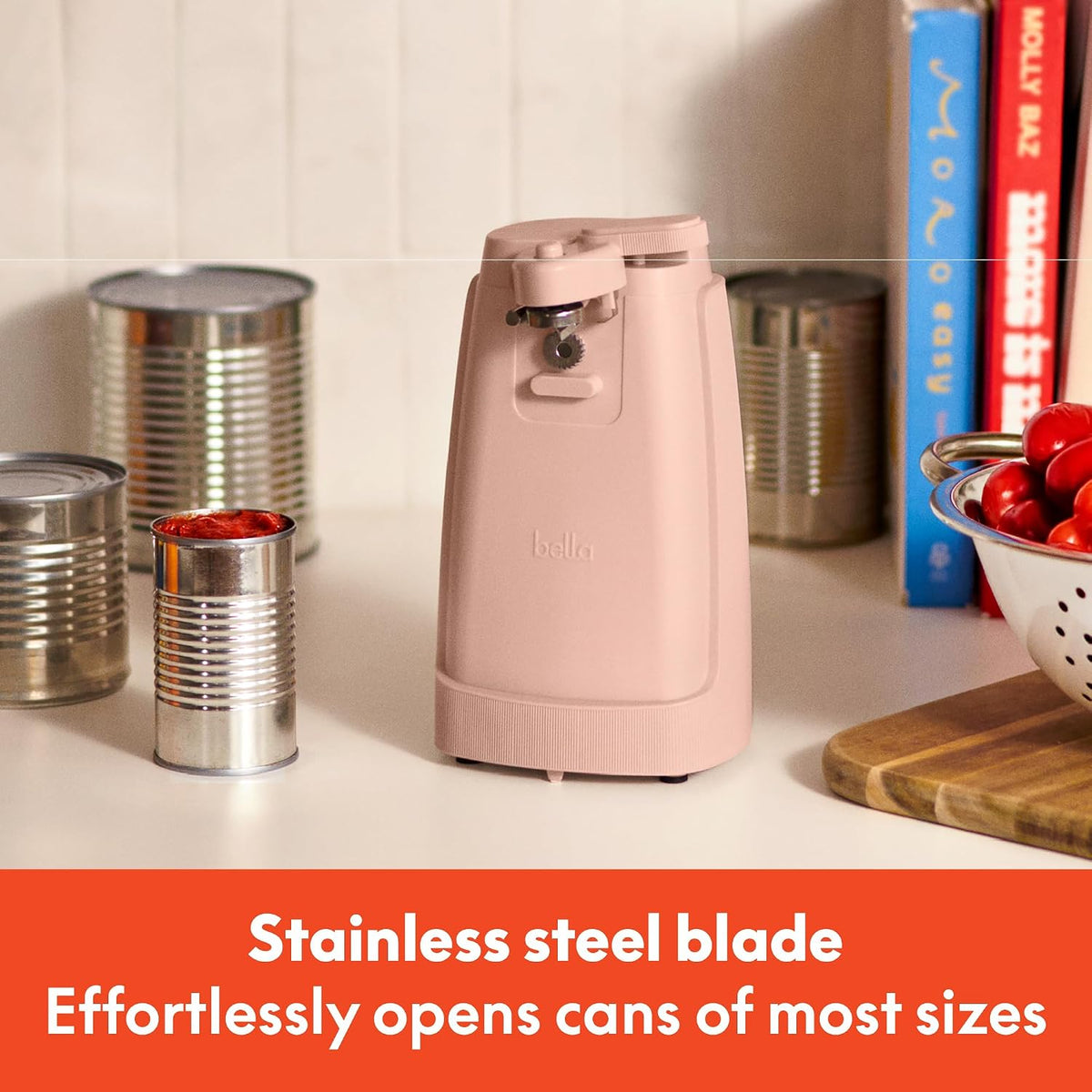 bella Electric Can Opener and Knife Sharpener, Black