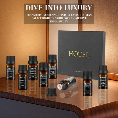 Hotel Collection Diffuser Essential Oil Gift Set,Hotel Scents for Home,Stress Relief Air Freshening,My Way,The Beach Villas and Other Luxury Hotel Scents Waterless Essential Oil Diffuser