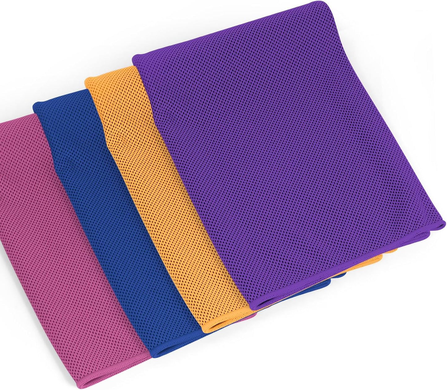 4 Pack Cooling Towels Wrap for Neck Face,Ice Cold Towel Rags Quick Dry for Gym Fitness Yoga Tennis Cycling Running Hiking Workout Sweat(Multicolor-02)