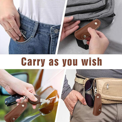 Metal Shoe Horn with Holster, 1 Pc Foldable Shoe Horn with Keychain, Travel Mini Stainless Steel Shoe Spoon