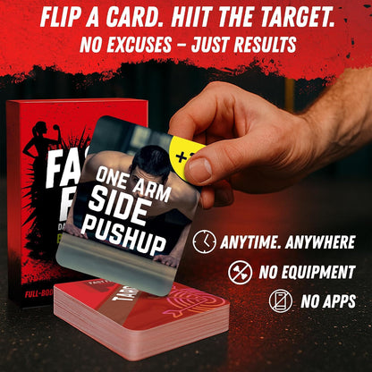 Fast Fit Beast Mode Workout Cards - 120 Tear Resistant HIIT Fitness Deck