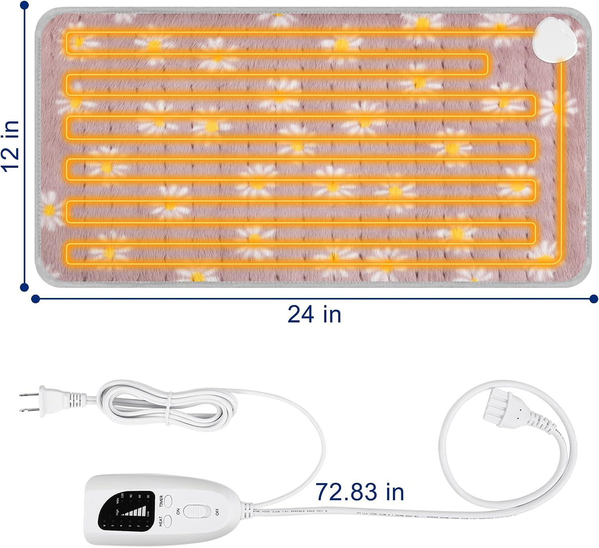 Electric Heating pad for Back Neck Shoulder Knee Arms Legs- Electric Heat Pads with 6 Heat Settings & Auto Shut Off Heat Heating Pad for Birthday Mother Father Girl Men Women