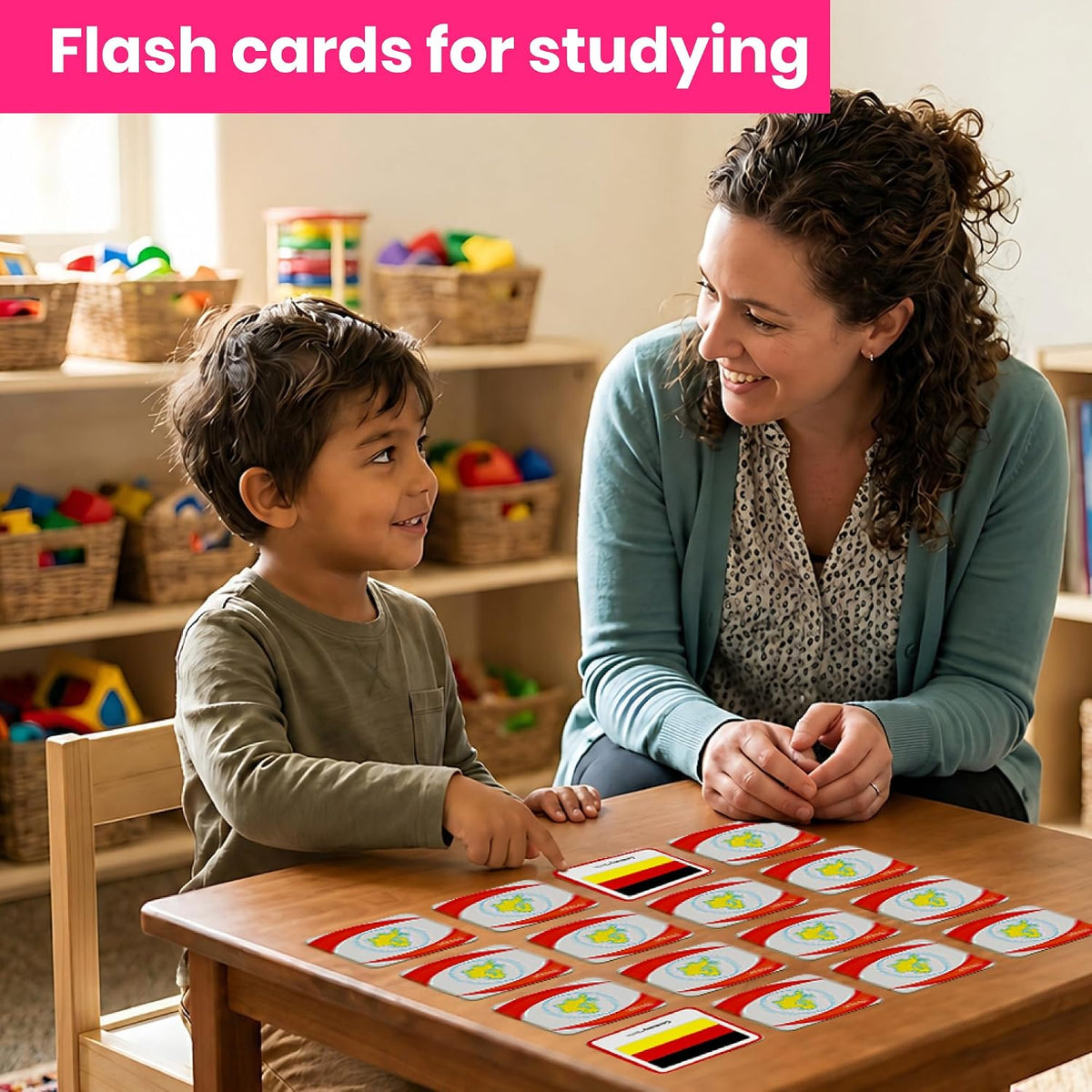 Menique Flags of the World Memory Matching Game – 100 Cards, 50 Countries & Capitals – World Flags Flash Cards for Kids & Adults – Color-Coded by Continent