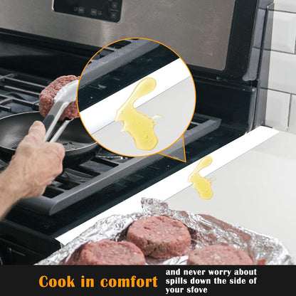 Silicone Stove Counter Gap Cover - 25 Inch Gap Filler 2 Pack Black | Long gap filler seals spills between kitchen appliances Stovetop oven countertop; stove gap cover, gas stove side gap covers