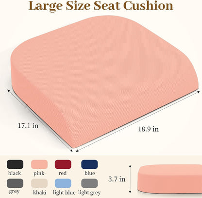 TranquilRelax Memory Foam Seat Cushion for Office Chair, 3-Inch, Black