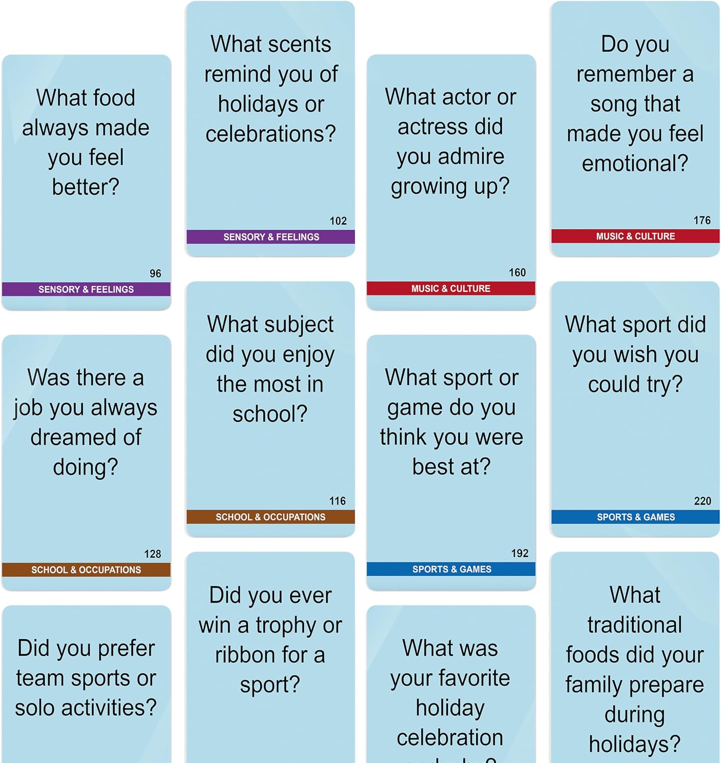 Golden Memories – 220 Conversation Cards for Seniors with Dementia & Alzheimer’s – Meaningful Conversations & Memory Activities for Solo or Group Engagement | Infodeck