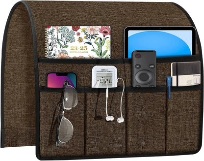 Joywell Remote Caddy Couch Remote Control Holder for Recliner Sofa Armrest Organizer Non Slip Arm Chair Caddie with 6 Pocket Storage for Magazine, Tablet, Phone, iPad, Black
