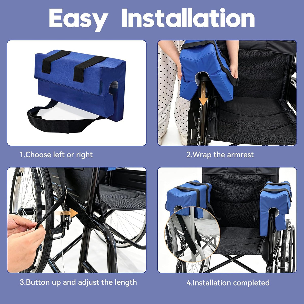 Wheelchair Armrest Pads, Lateral Support Arm Trough for Wheelchair, Foam Arm Rest Cushion for Torso Side Leaning, Comfort & Pressure Relief, 2pcs