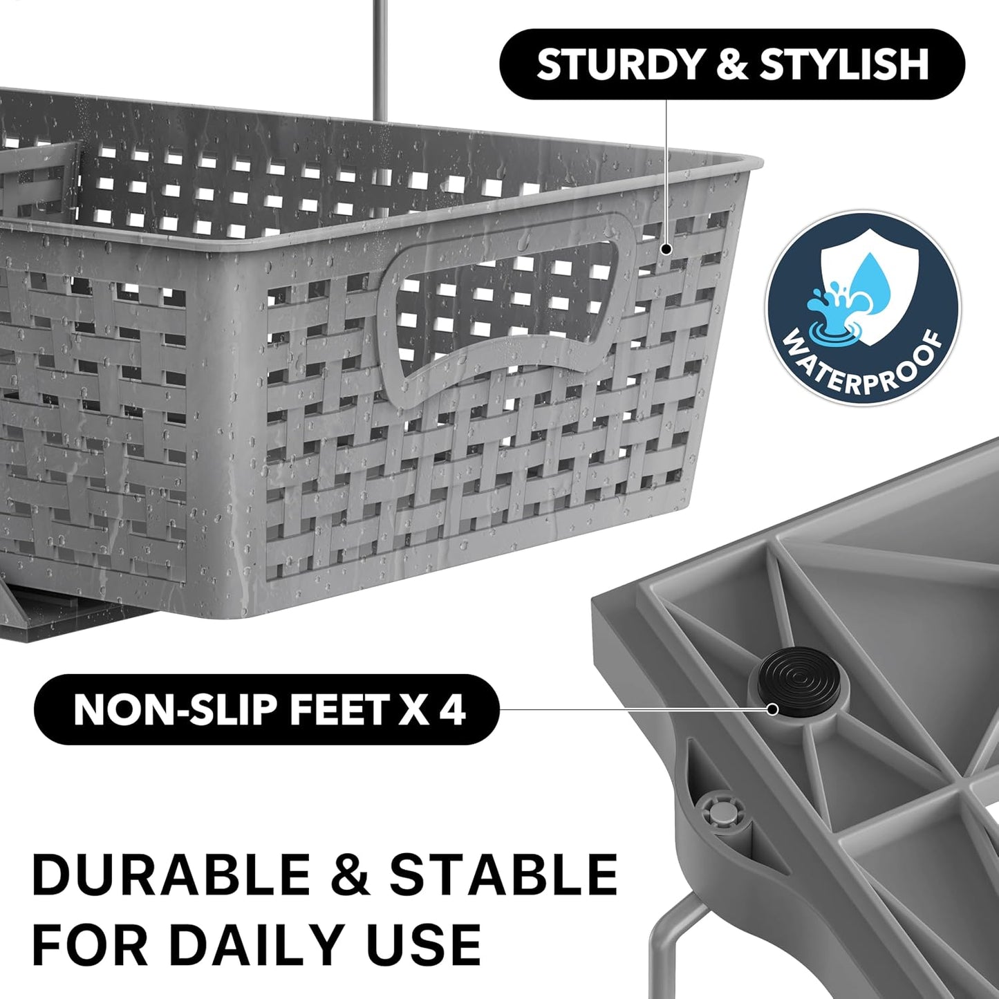 Simple Houseware 2 Tier Pull-Out Sliding Drawer Under Sink Storage, White | Great for Kitchen Bathroom Tray Shelf Organizer