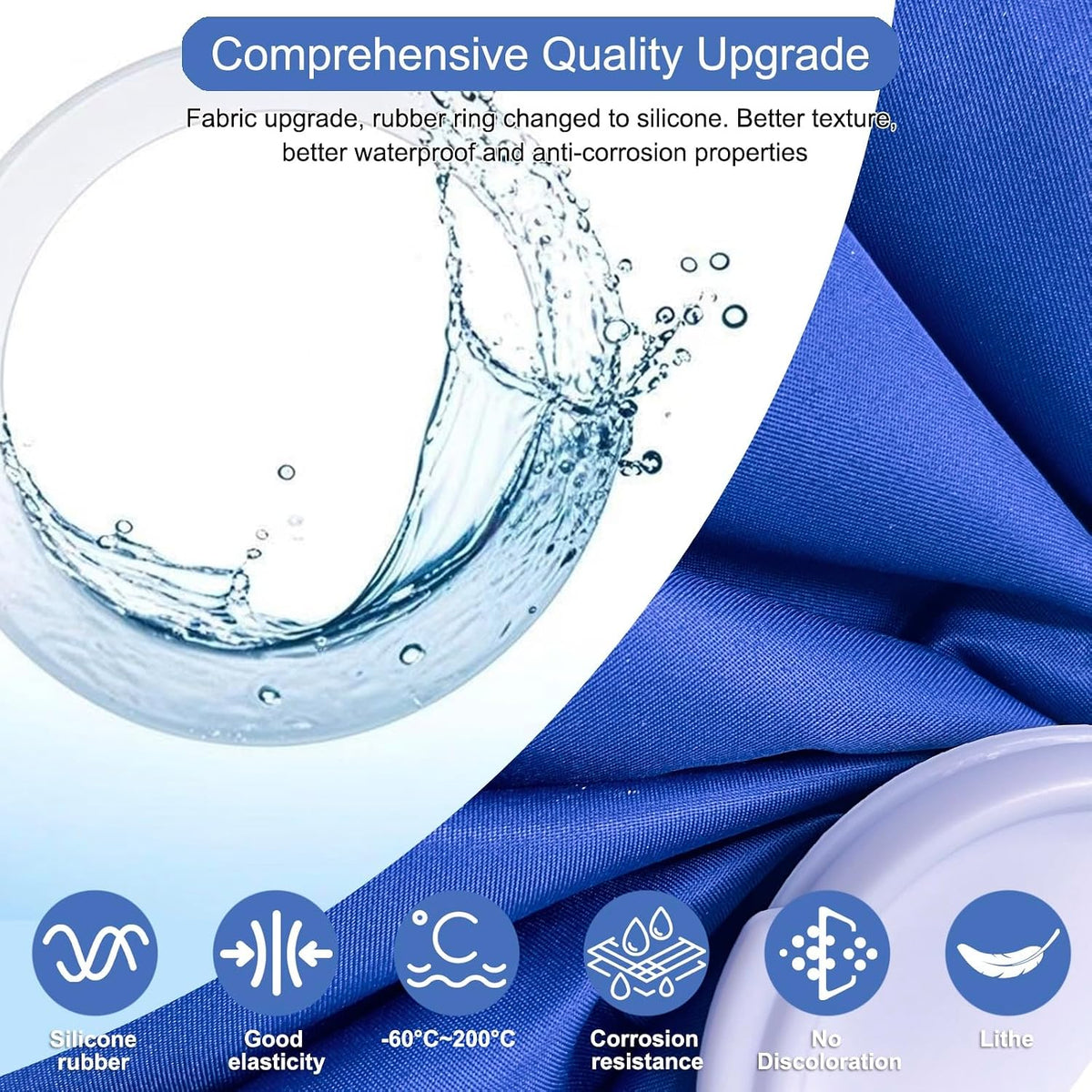 11" Large Ice Bag Pack with Wrap for Injuries, Upgrade Reusable Ice Packs, Effective Hot/Cold Therapy for Migraine, Shoulder, Neck, Knee Pain, No-Leak & Waterproof, Blue