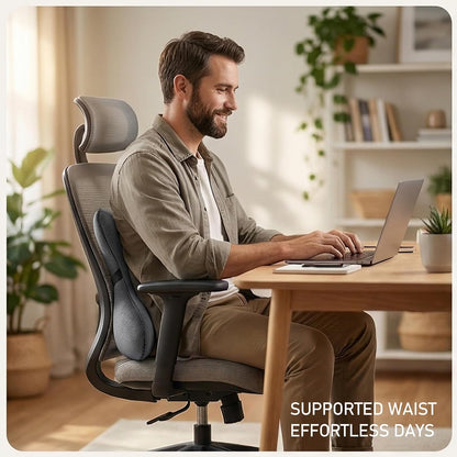Back Pillow for Couch and Recliner, Lumbar Support Pillow for Sofa Sitting, Back Support Cushion for Office Chair, Ergonomic Back Cushion for Sitting Comfort, Slate Blue