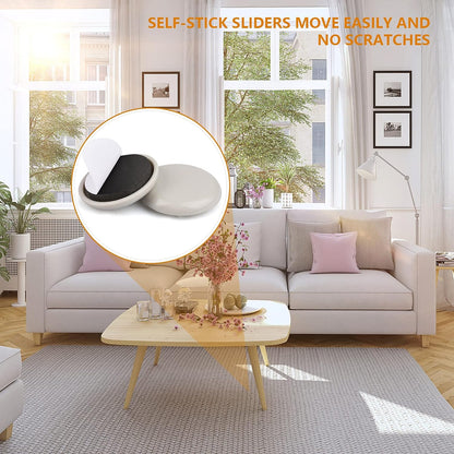 Furniture Sliders for Carpet 16 PCS - 3 1/2" | Heavy Duty Furniture Movers Sliders, Reusable Moving Pads, Easily and Safely Move Any Item, Floor Protection