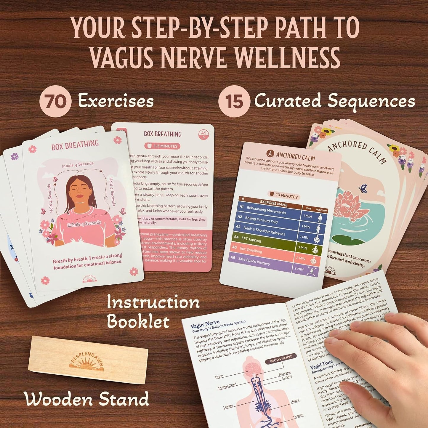 70 Vagus Nerve Exercises - Cards for Nervous System Regulation - Polyvagal Theory Techniques to Reduce Stress & Anxiety on 3.5" x 5" Cards - Breathwork, Mindfulness, Movement & Sensory Exercises