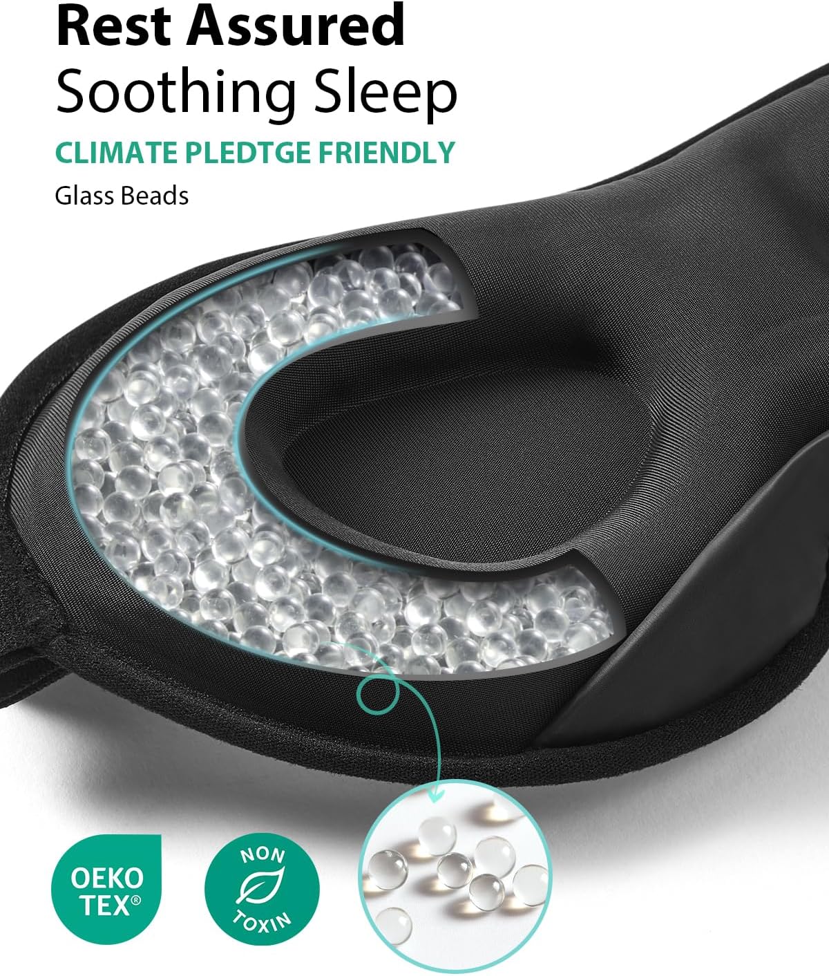 MABAO Weighted Sleep Mask, 100% Blackout Blindfold for Sleeping, Black