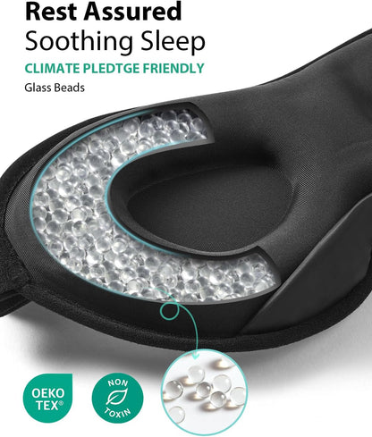 MABAO Weighted Sleep Mask, 100% Blackout Blindfold for Sleeping, Black