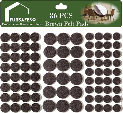 Fursafe&Q Felt Furniture Pads, Furniture Felt Pads for Hardwood Floors -Self Adhesive Chair Leg Floor Protectors, Protect Your Floors from Nicks, Bumps and Scratch,96 Pcs Round Cabinet Door Bumper