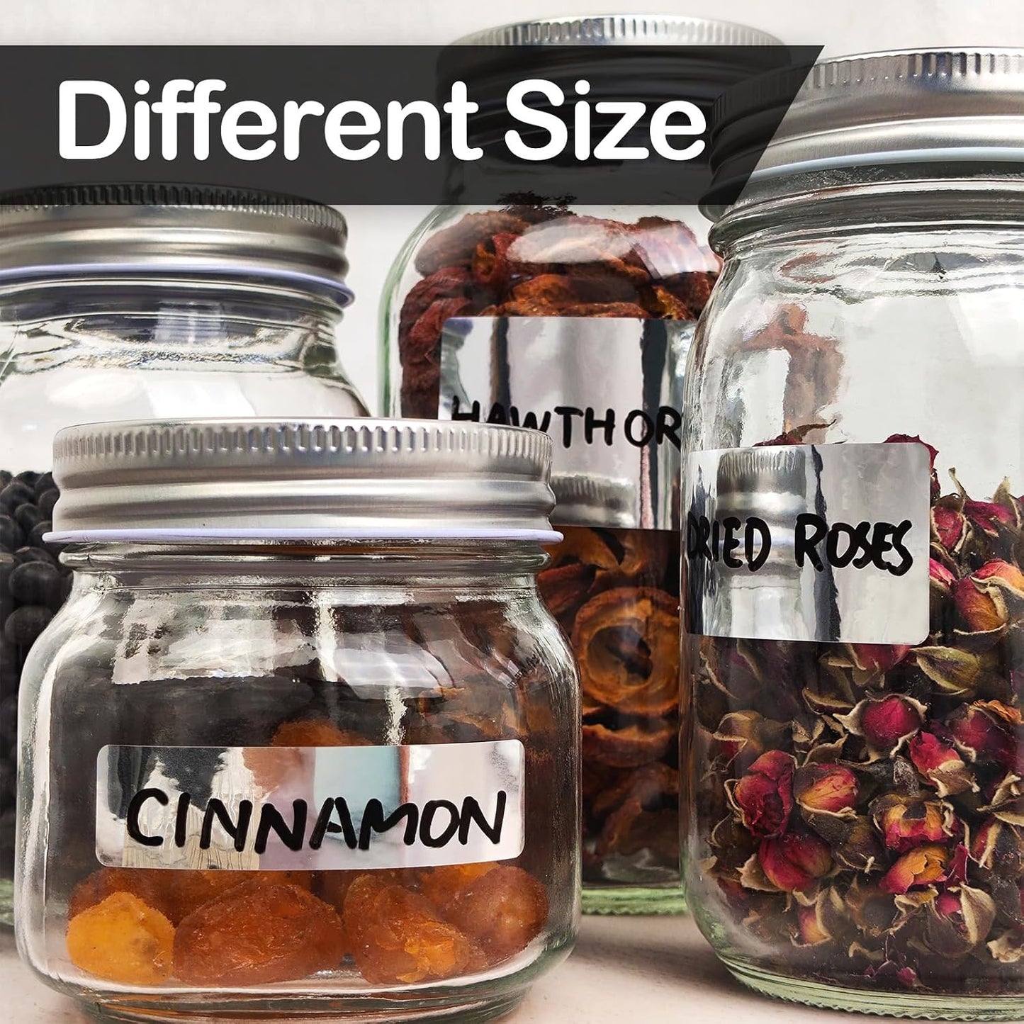 JIEHENG 170Pcs White Removable Labels for Jars with 2 Liquid Chalk Marker | Easy peel off,Self Adhesion Labels stickers for Storage Bins,Food Containers