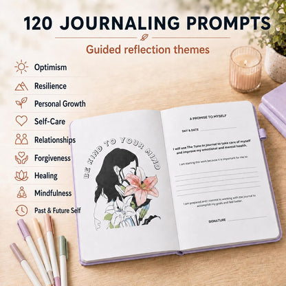 Life & Apples Daily Journal for Women, Guided with Prompts, Lavender