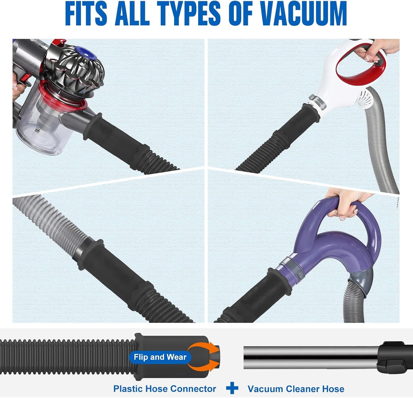 Sealegend Dryer Vent Cleaner Kit, Universal Vacuum Hose Attachment Blue | Upgraded Flexible Hose Without Whistling Noise, Fits Most Vacuums, Lint Removal Power for Dryer Vents & Tight Areas