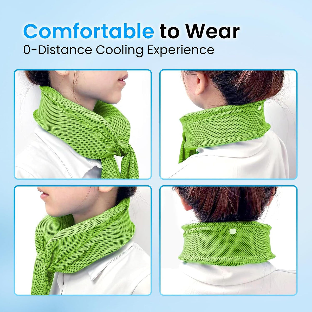 Neck Cooler for Hot Weather, Reusable Wearable Ice Water Neck Wrap with Wide Mouth for Ice Cubes, U-Shaped Cooling Neck Pack for Summer Heat, Outdoor Work, Sports, Travel & Hot Flashes, Blue