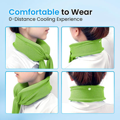 Neck Cooler for Hot Weather, Reusable Wearable Ice Water Neck Wrap with Wide Mouth for Ice Cubes, U-Shaped Cooling Neck Pack for Summer Heat, Outdoor Work, Sports, Travel & Hot Flashes, Blue