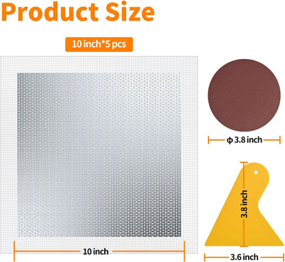 Wall Repair Patch Kit, 15 Pieces Aluminum Self-Adhesive Mesh Repair Patches for Drywall, Multiple Large Small Sizes 2/4/6/8 Inch Drywall Hole Repair Kit, Permanently Repairs Damaged Walls and Ceilings