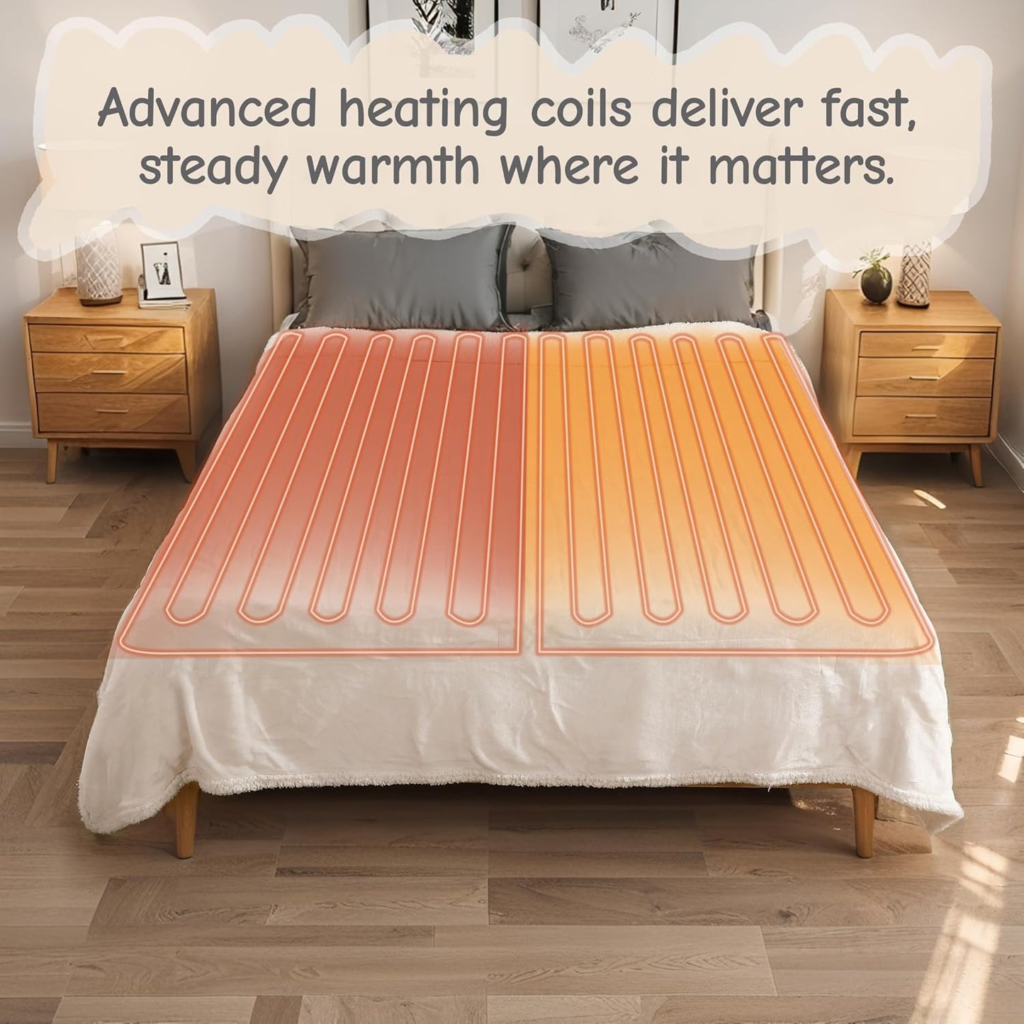 Soypipo Electric Heated Throw Blanket 50"x60", Faux Fur Plush with 4 Heat Settings & 2/4/8/10H Auto Shut-Off, Overheat Protection, Machine Washable, for Office & Chair, Dark Grey