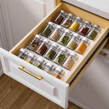 MIUKAA Clear Acrylic Spice Drawer Organizer, 4 Tier Seasoning Jars Drawers Insert, Kitchen Spice Rack Tray for Drawer/Countertop (Jars not included)