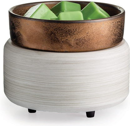 Candle Warmers ETC 2-in-1 Candle and Fragrance Warmer for Warming Scented Candles or Wax Melts and Tarts with to Freshen Room, Pewter Walnut