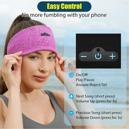 BORAYDA 2-Pack Bluetooth Headband, Bluetooth 5.4 Sleeping Headphones,18 Hours Play Time,HD Stereo, Built-in Microphone, Workout, Running, Sports, Men/Women Giftv