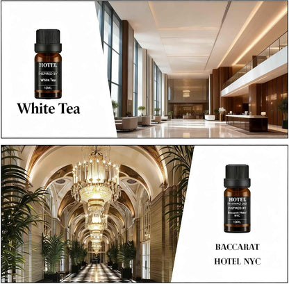 Hotel Collection Diffuser Essential Oil Gift Set,Hotel Scents for Home,Stress Relief Air Freshening,My Way,The Beach Villas and Other Luxury Hotel Scents Waterless Essential Oil Diffuser