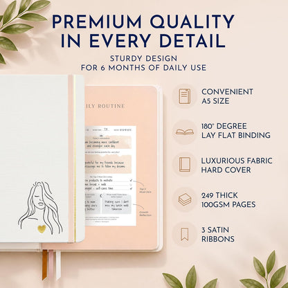 Premium Gratitude Journal for Men – 6 Month Guided Daily Prompts, Habit Tracker – Hardcover, 249 Pages, Lay Flat, 100gsm Paper – Mens Mindfulness Gifts, Mental Health, Self Mastery, Gift Boxed